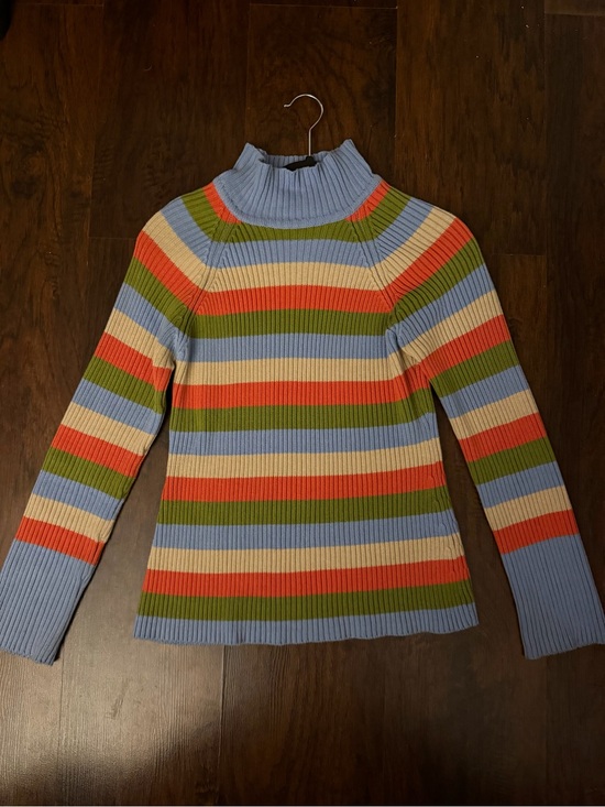 Free People Sweaters - Free People Ribbed Cowlneck Sweater in Blue, Green, Orange, Cream
